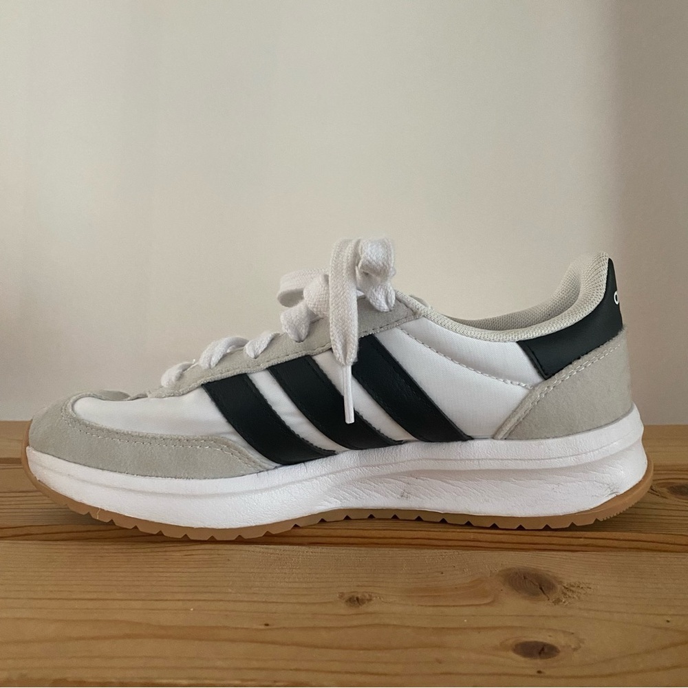 Adidas Kids Run 70s 2.0 White Black Sneakers Shoes 3.5 - Picture 6 of 14